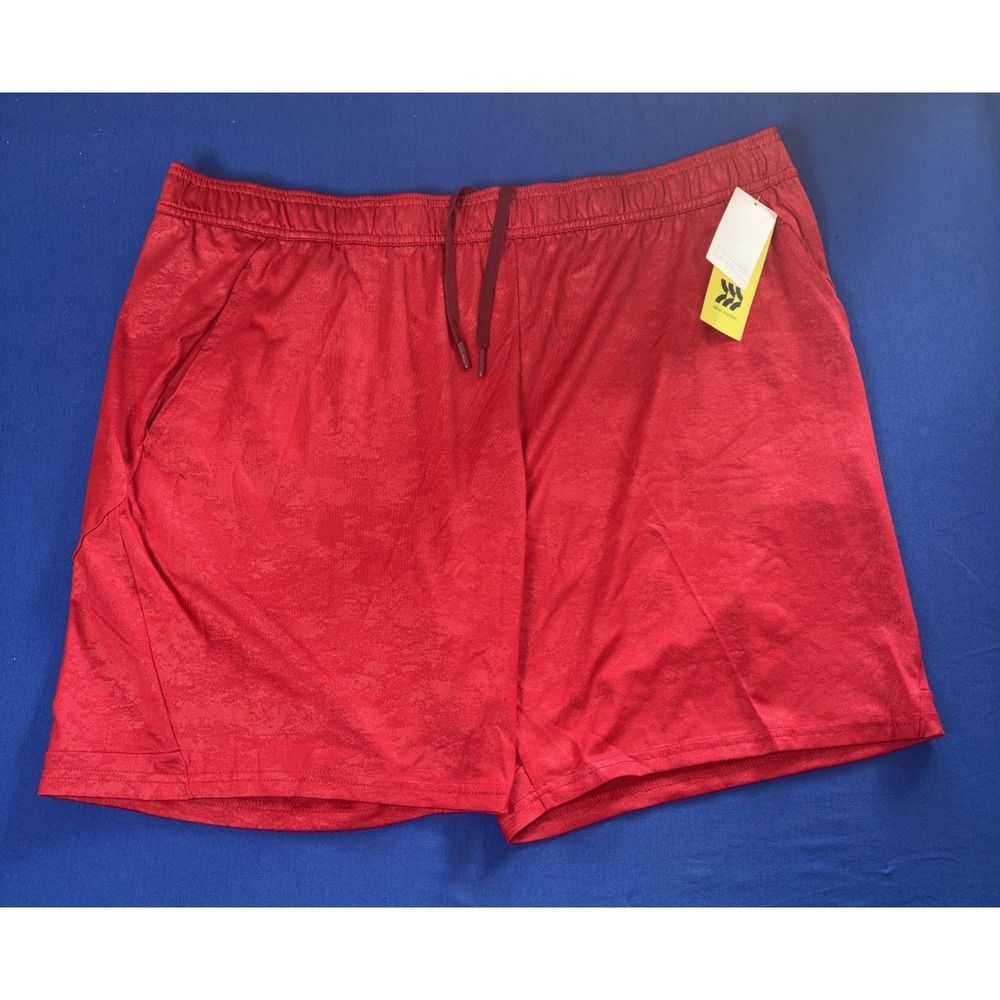 Brand New All In Motion Men's Training Shorts Lot Of 2 Red 2XL Athletic